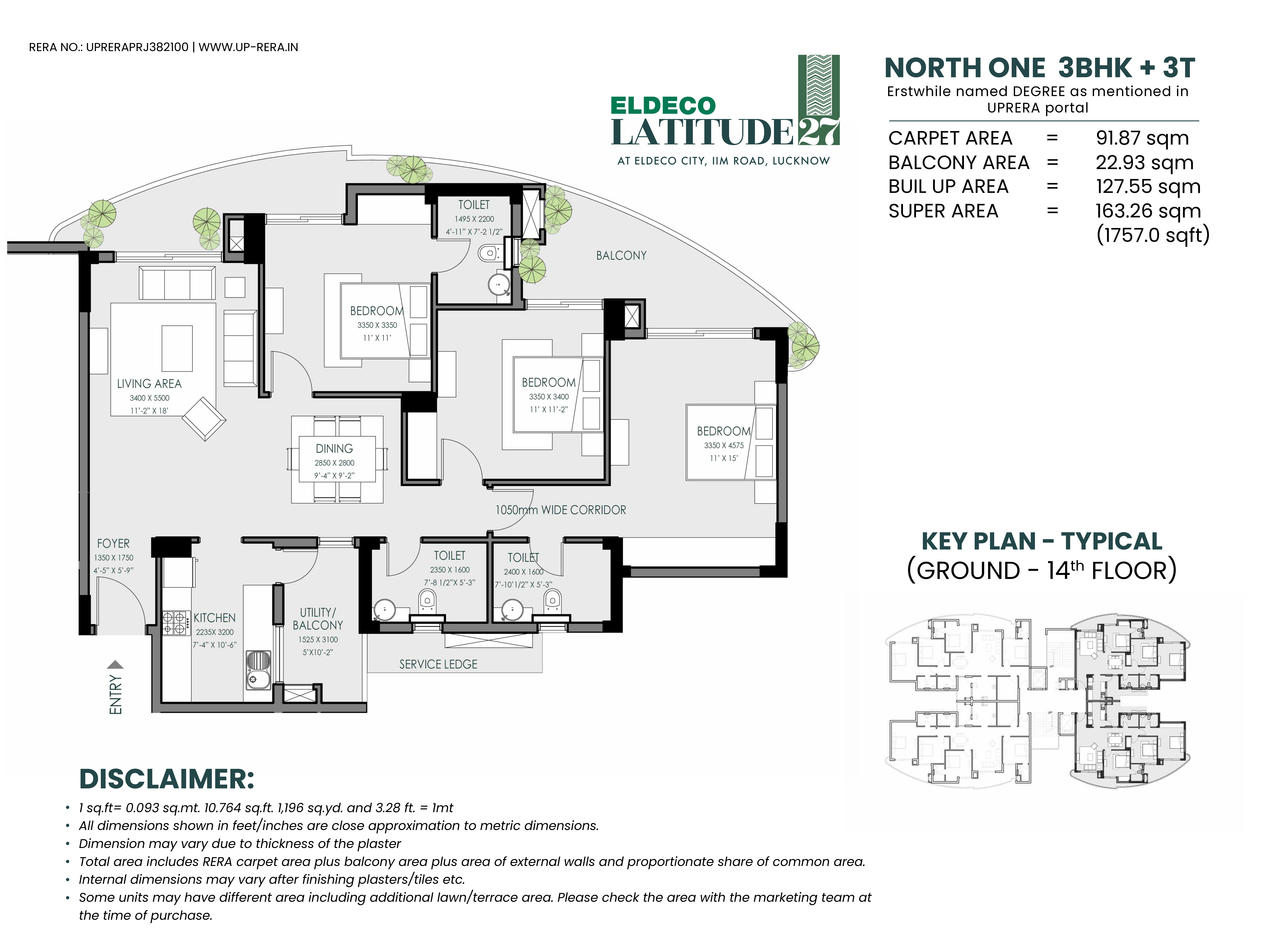 North One - 3BHK+3T